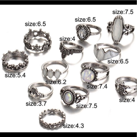12 Silver Vintage Rings Set‼️FIRM DISCOUNTED PRICE - Picture 2 of 2